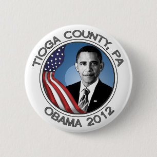 Tioga County für Obamaporträt 2012 2,25" Knopf Button