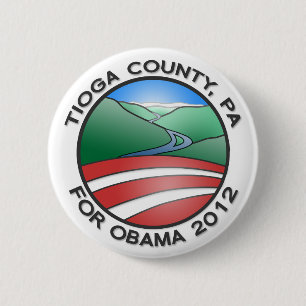 Tioga County PA für Obamaschlucht 2012 2,25" Knop Button