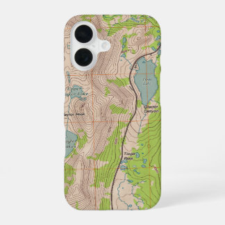 Tioga Pass, Kalifornien Topographische Karte iPhone 16 Hülle