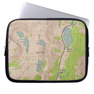 Tioga Pass, Kalifornien Topographische Karte Laptopschutzhülle