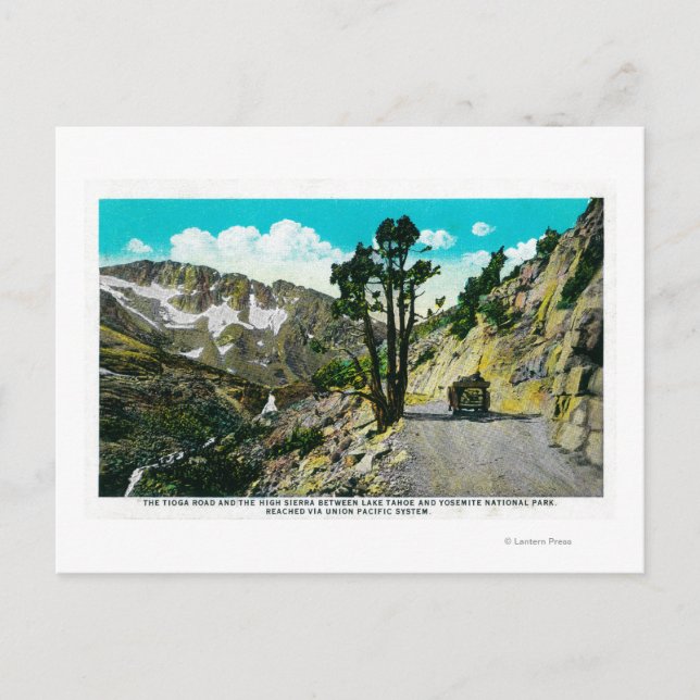 Tioga Road High Sierra zwischen Tahoe und Yosemit Postkarte (Vorderseite)