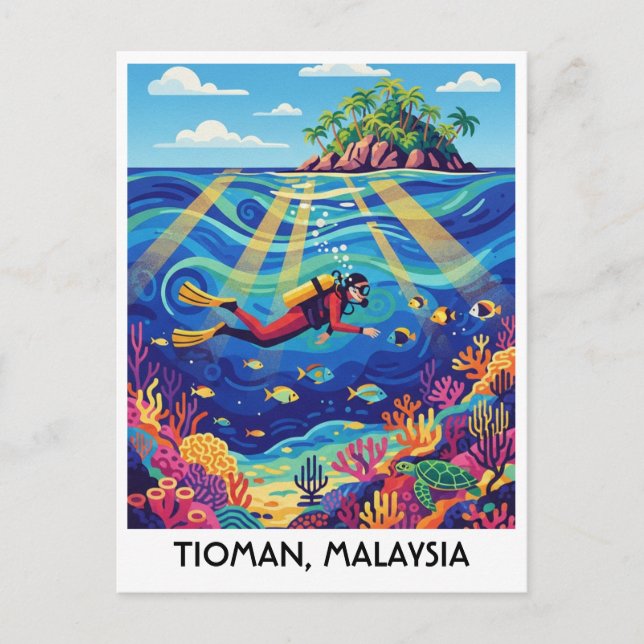 Tioman Malaysia Tauchen Postkarte (Vorderseite)