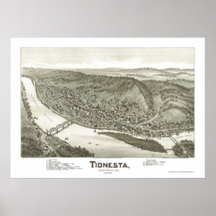 Tionesta, PA Panorama Karte - 1896 Poster