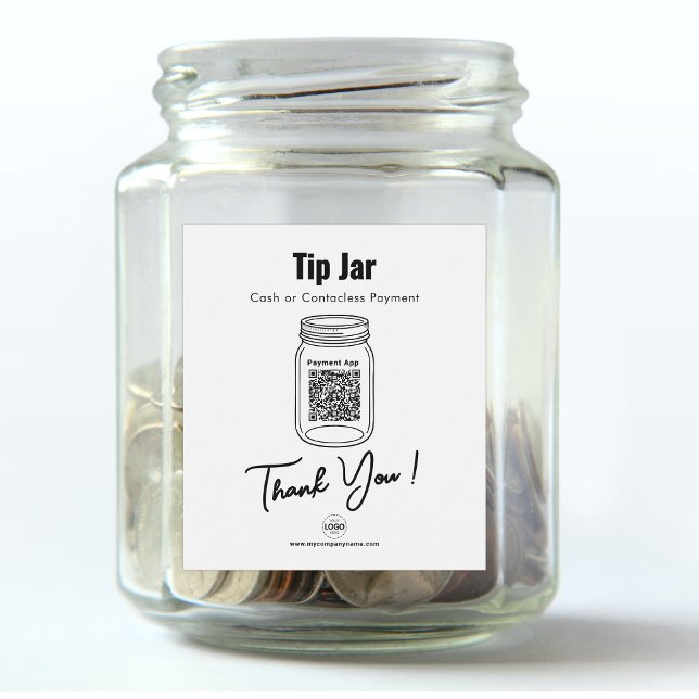 Tip Jar, Custom QR Code Payment App, weiß Weinetikett (Von Creator hochgeladen)