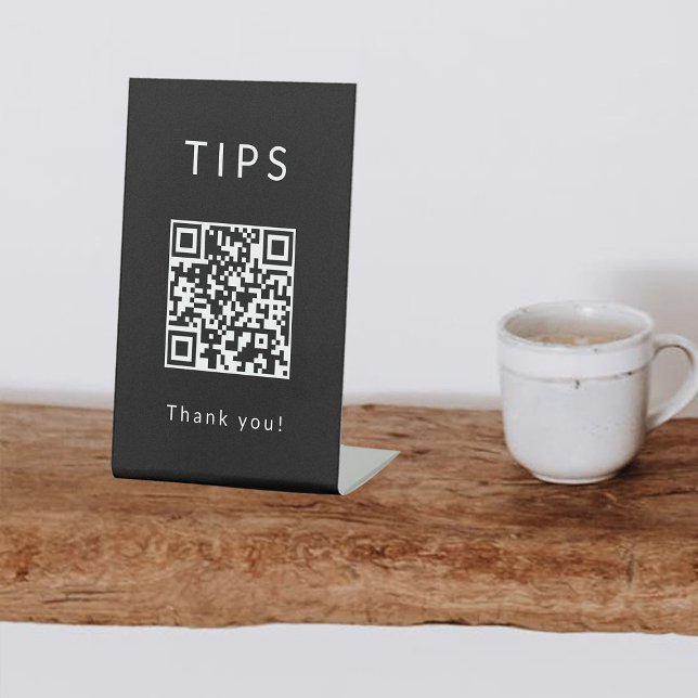 Tip Jar QR Code Pedestal Signs Sockelschild (Von Creator hochgeladen)