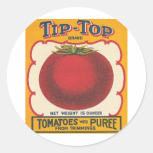Tip-Top Tomaten Vintage-Label Runder Aufkleber