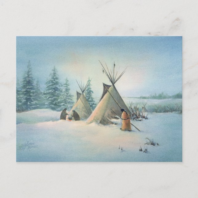TIPI CAMP SQUAW VON SHARON SHARPE POSTKARTE (Vorderseite)