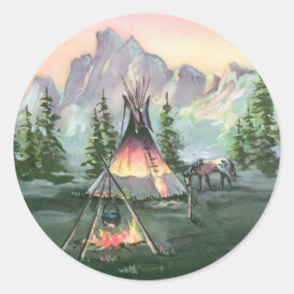 TIPI FRE & APPALOSA von SHARON SHARPE Runder Aufkleber