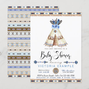 Tipi-Stammes-Baby-Party-Einladungen Einladung