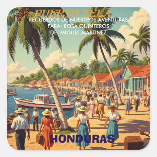 tipo chapa PUERTO DE TELA Quadratischer Aufkleber