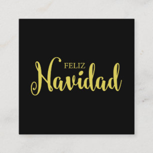 Tipografía en Español Feliz Navidad sobre Negro Quadratische Visitenkarte