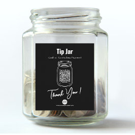 Tipp Jar, Custom QR Code Payment App, schwarz Weinetikett