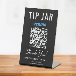 Tipp Jar Venmo QR Code Black Sockelschild