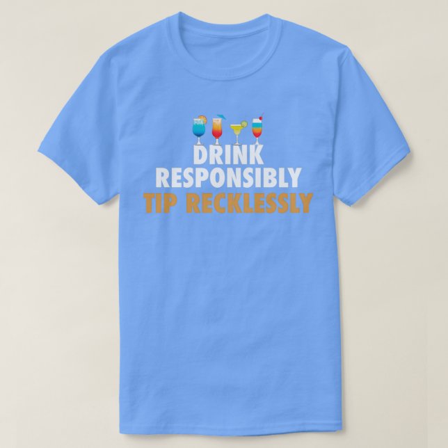 Tipp Unbesonnener Barkeeper Booze Server Funny Gif T-Shirt (Design vorne)