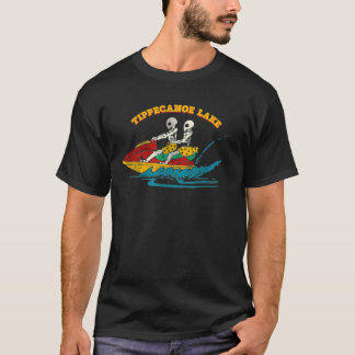 Tippecanoe Lake Indiana Funny Skelett Jet Ski Ret T-Shirt