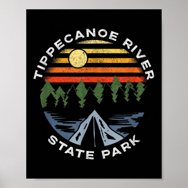 Tippecanoe River State Park Indiana Waldcamping Poster (Vorne)
