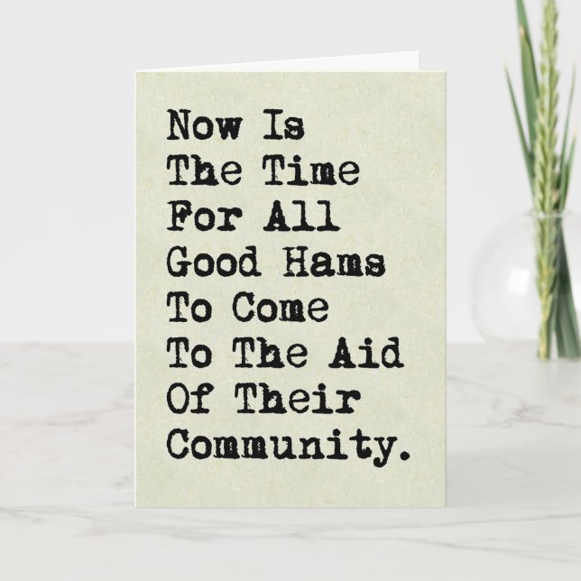 Tippen der Test Quote Ham Radio Birthday Card Karte (Vorderseite)