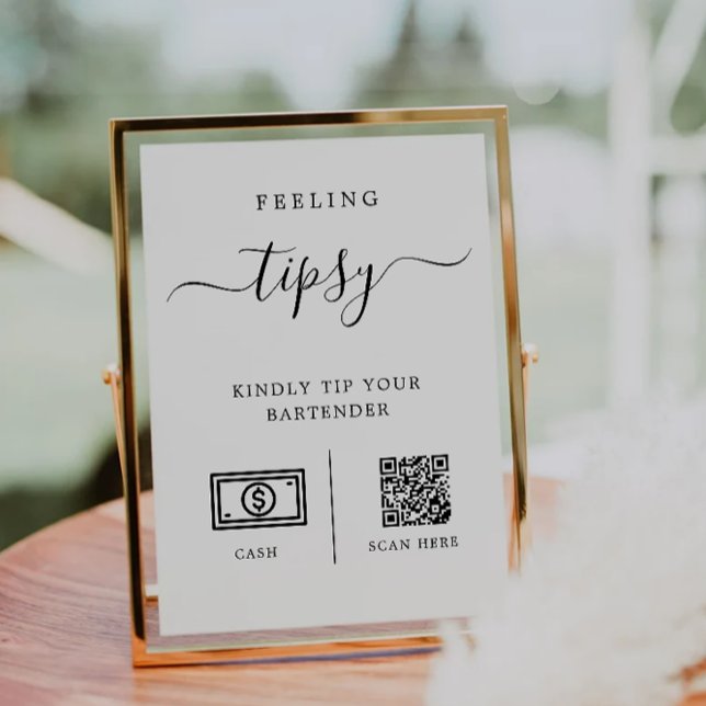 Tippen Sie auf Ihr Barkeeper-Zeichen, Bar Tipp Hoc Einladung (Tip Your Bartender Sign, Wedding Bar Tip Sign Invitation)