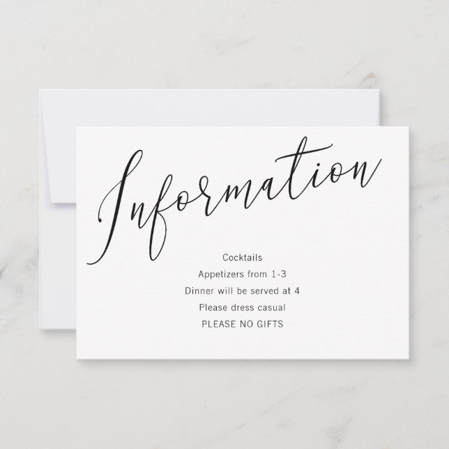 Tippen Sie die Knot Wedding Information Card ein. Einladung (Vorderseite)