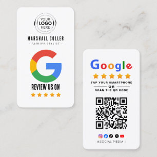 Tippen Sie hier, um die Google-Bewertungs-QR-Code  Visitenkarte
