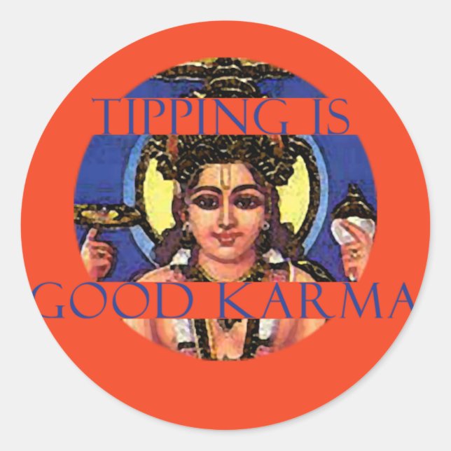 Tipping ist Good Karma Tip Jar Sticker (Vorderseite)