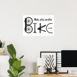 Tippografie Text Inspirierend Fahrradfahrer Poster
