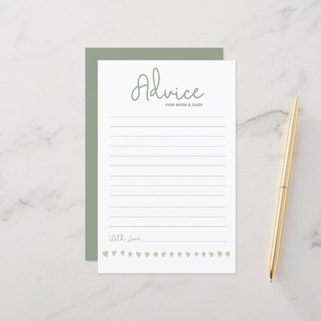 Tipps für die Babyparty für Mama und Papa - geschl (Vorderseite/Rückseite Beispiel)