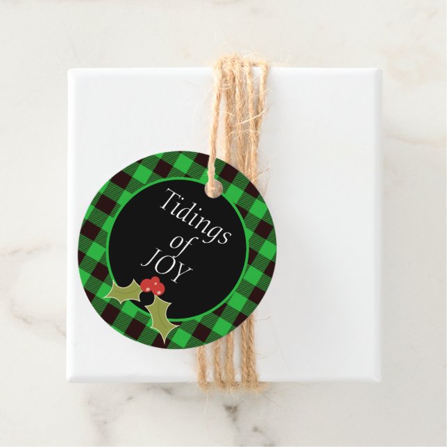 Tipps für Joy Buffalo Kariertes Weihnachtsgeschenk Geschenkanhänger (Beispiel)