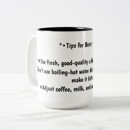 Tipps für Kaffee Zweifarbige Tasse