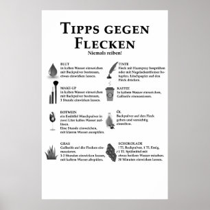 Tipps gegen Flecken, Wäscherei Poster