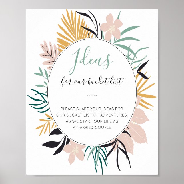Tipps zur Hochzeitsszensur für tropische Blume Poster (Vorne)