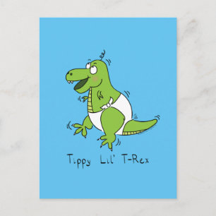 Tippy Lil T-Rex Baby Dinosaur Funny Postcard Postkarte