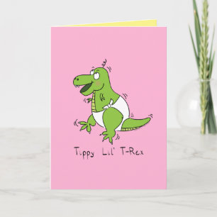 Tippy Lil T-Rex Baby Dinosaur Niedliche Grußkarte Karte