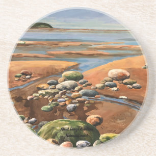 Tips Out Seashore Beach Ocean Szene Original Hand Getränkeuntersetzer