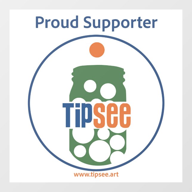 TipSee Supporter Window Decal Fensteraufkleber (Blatt)
