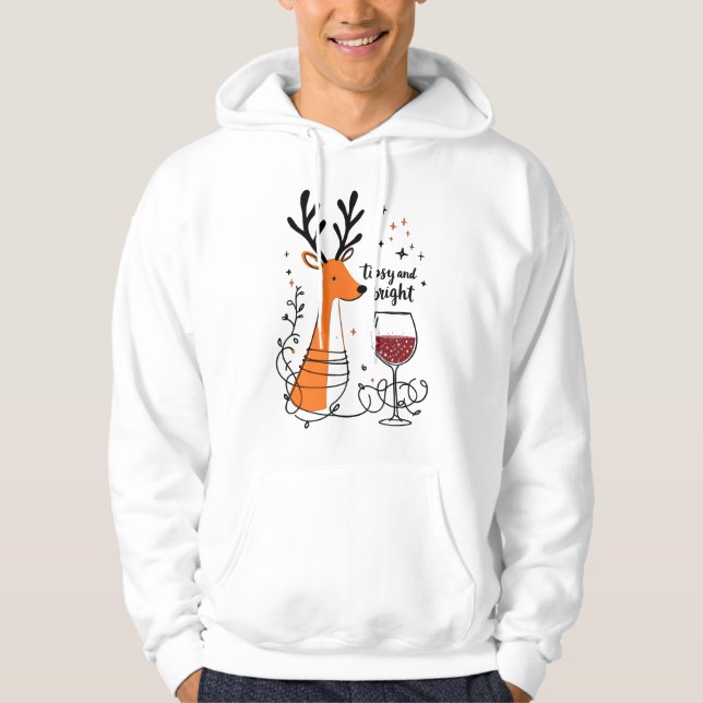 Tipsy and Bright Reindeer  Hoodie (Vorderseite)