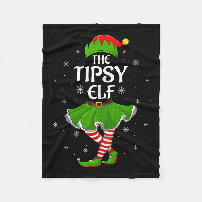 Tipsy Elf Christmas Family Girls Women Elf Squad X Fleecedecke (Vorderseite)