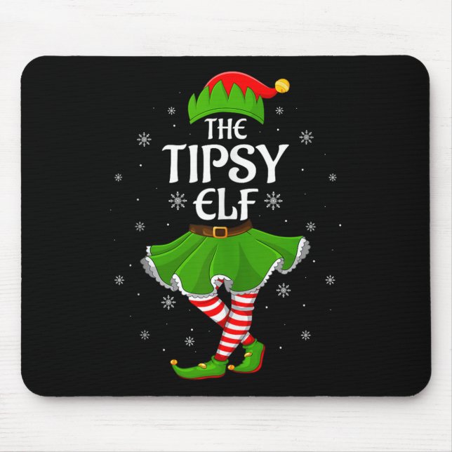 Tipsy Elf Christmas Family Girls Women Elf Squad X Mousepad (Vorne)