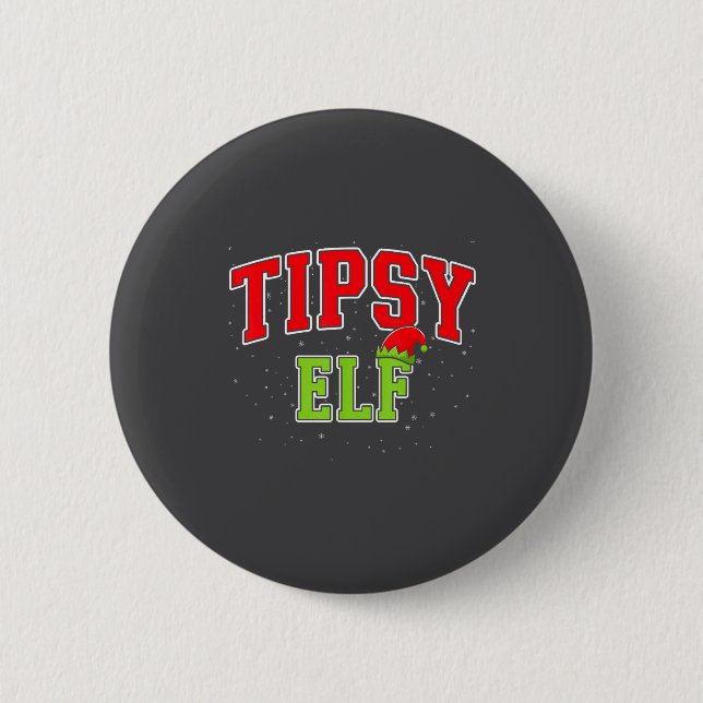 Tipsy Elf Christmas Family Matching Group Xmas  Button (Vorderseite)