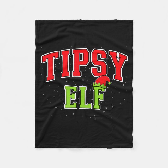 Tipsy Elf Christmas Family Matching Group Xmas  Fleecedecke (Vorderseite)
