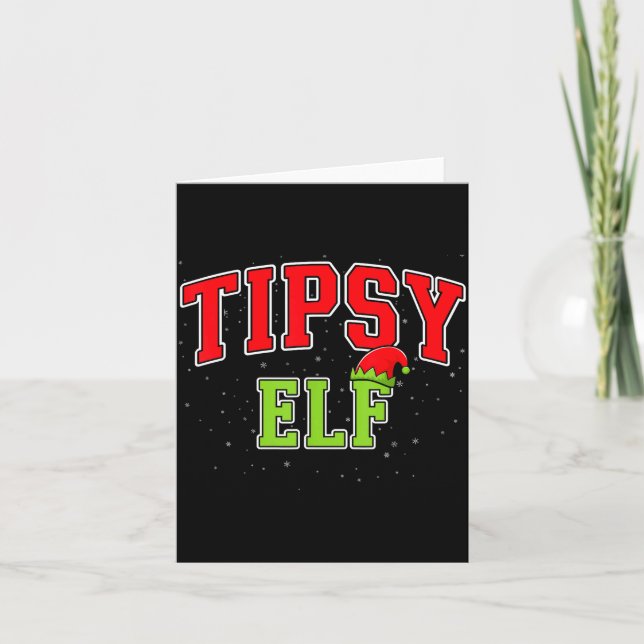 Tipsy Elf Christmas Family Matching Group Xmas  Karte (Vorderseite)