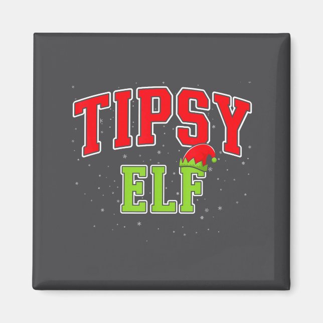 Tipsy Elf Christmas Family Matching Group Xmas  Magnet (Vorne)