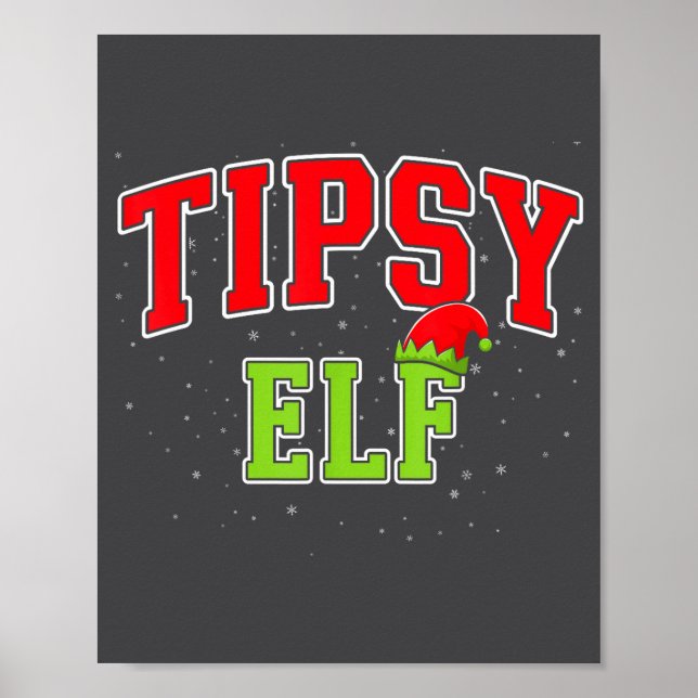 Tipsy Elf Christmas Family Matching Group Xmas  Poster (Vorne)