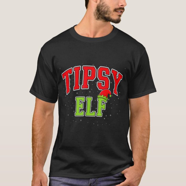 Tipsy Elf Christmas Family Matching Group Xmas  T-Shirt (Vorderseite)