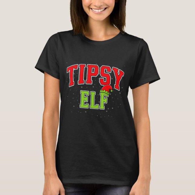 Tipsy Elf Christmas Family Matching Group Xmas  T-Shirt (Vorderseite)