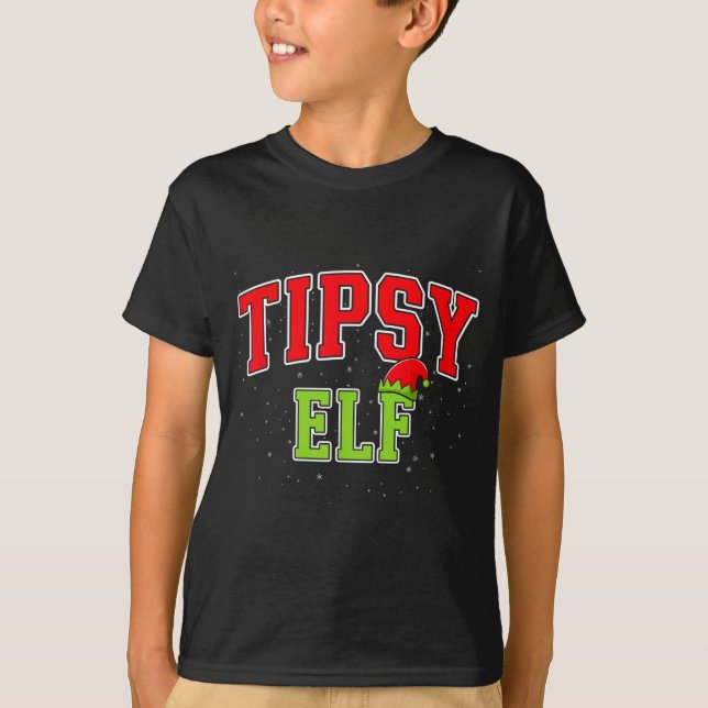 Tipsy Elf Christmas Family Matching Group Xmas  T-Shirt (Vorderseite)
