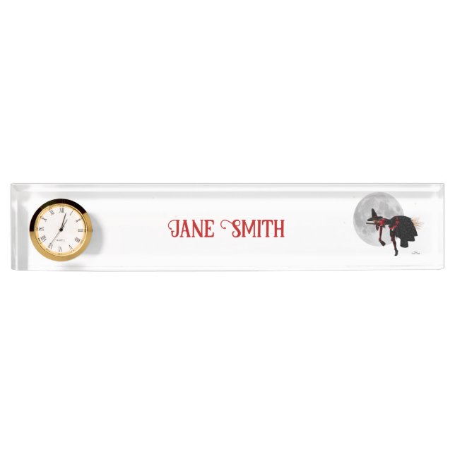 Tipsy Hexe auf dem Flying Broom Name Plakat Namensplakette (Vorderseite)