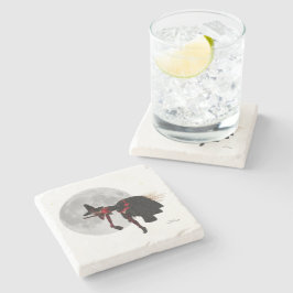 Tipsy Hexe auf dem Untersetzer von Broom Stone