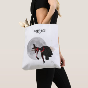 Tipsy Hexe auf Flug-Broom-Tote-Tasche