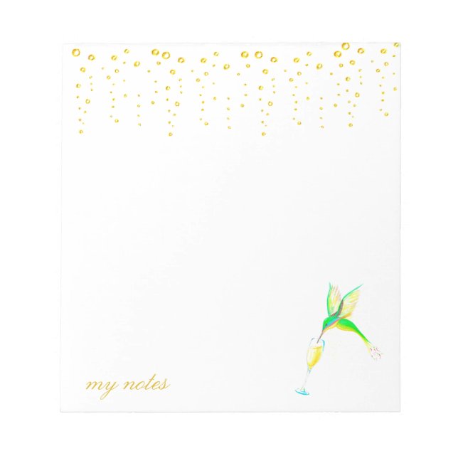 Tipsy Hummingbird Notepad Notizblock (Vorderseite)